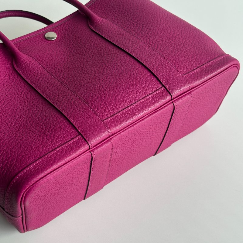 99新🆕 Hermès 愛馬仕 Garden Party 30 玫瑰紫銀釦-15