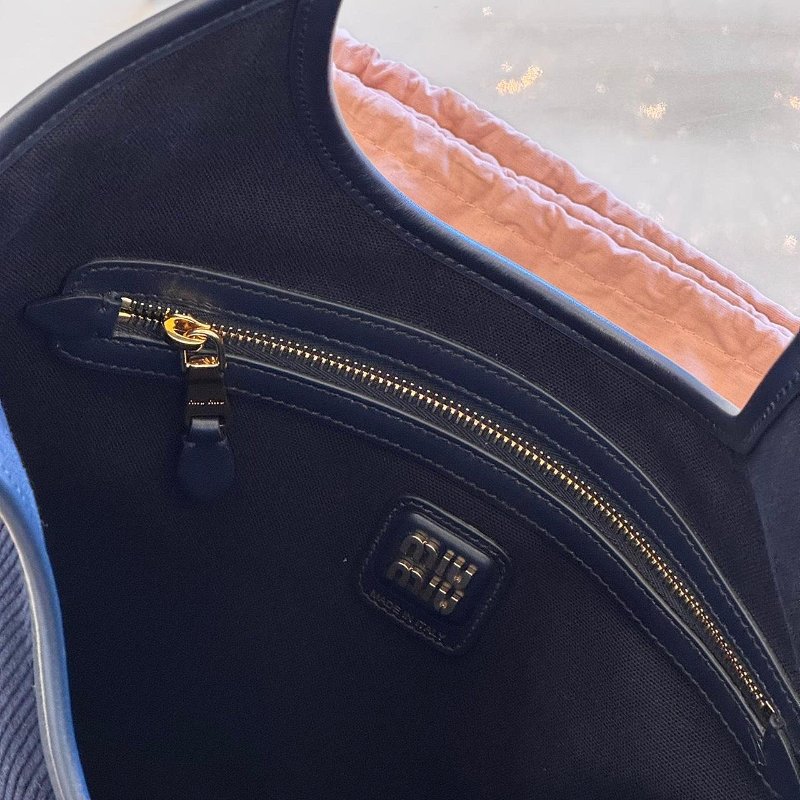 *SHIHNA名牌精品* Miu Miu 海軍藍燈芯絨Ivy 手提袋-4