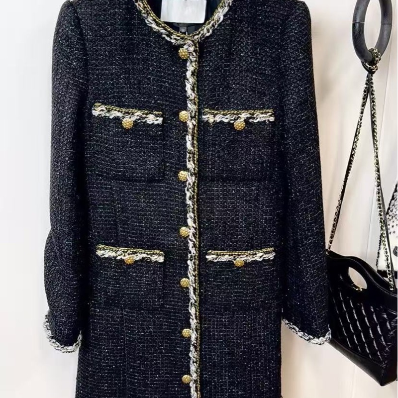 🔥新到：全🆕 Chane/香奈兒 25K秋冬新款黑色小香風外套 經典粗花尼 金色鏈條設計，尺寸：38碼-4