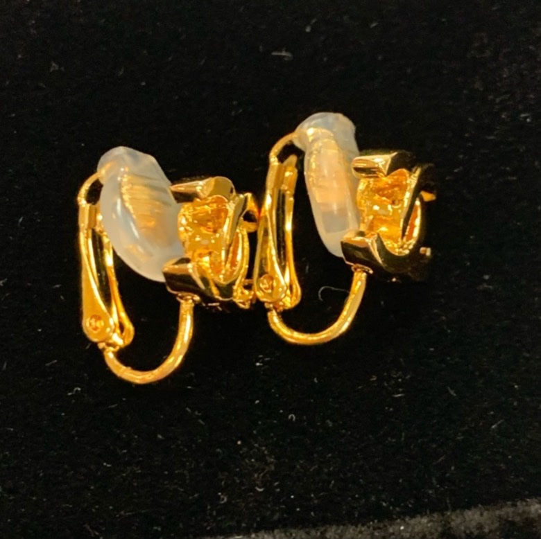 Chanel vintage 小logo 24k金耳環 耳夾-6