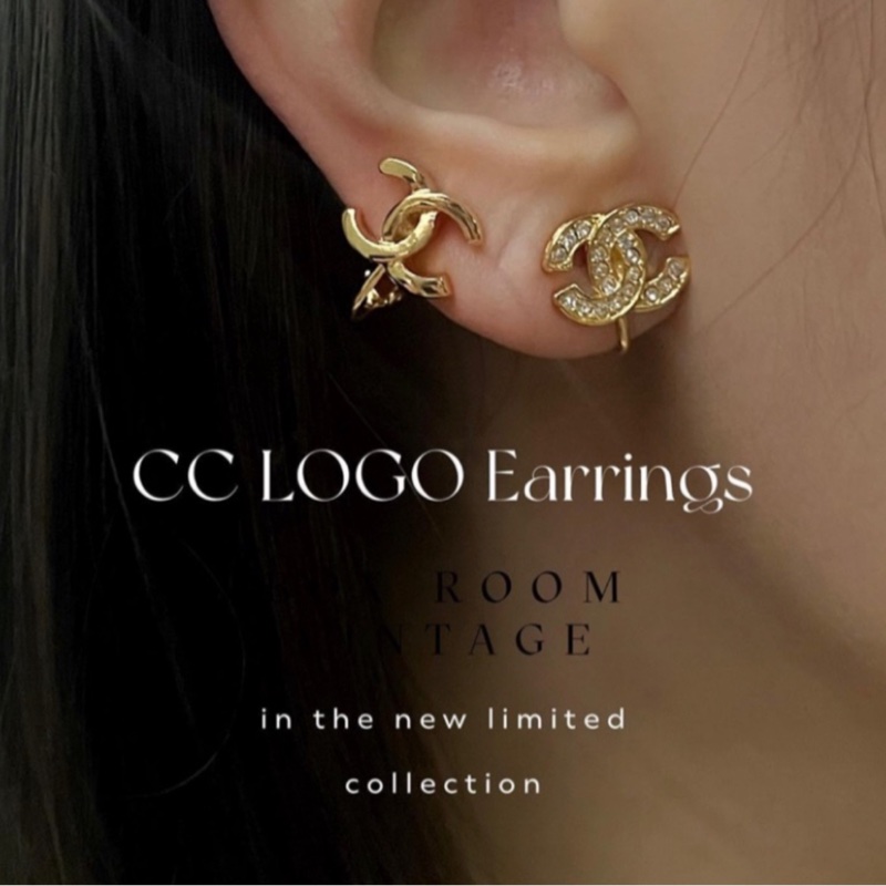 Chanel vintage 小logo 24k金耳環 耳夾-7