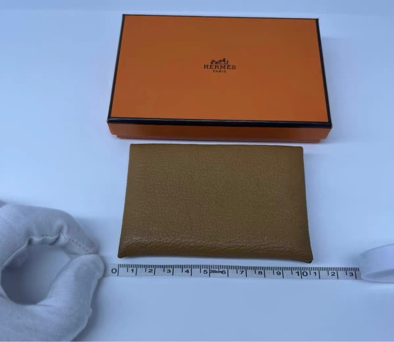 愛馬仕 Hermès Calvi 卡片夾|金棕 9成新 保證正品-0
