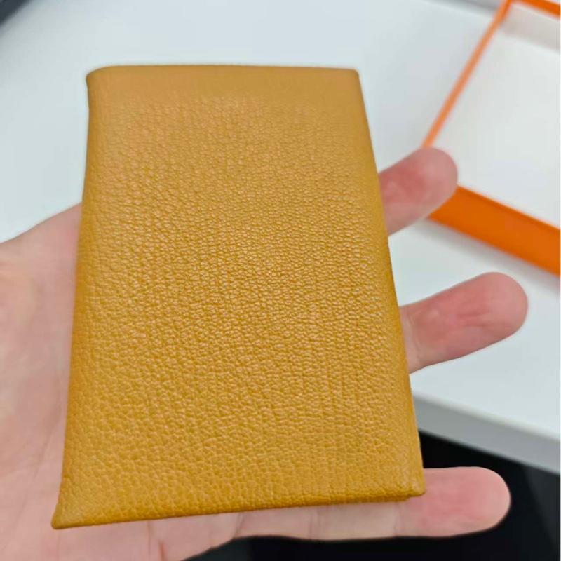 愛馬仕 Hermès Calvi 卡片夾|金棕 9成新 保證正品-2