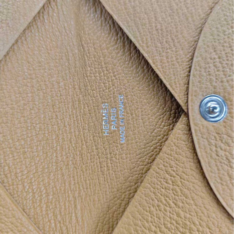 愛馬仕 Hermès Calvi 卡片夾|金棕 9成新 保證正品-5