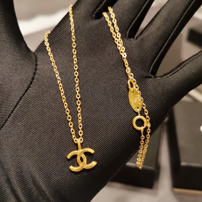 Chanel vintage cc logo 鎖骨項鍊古巴鏈-0