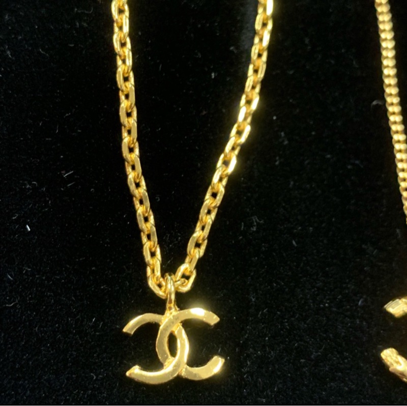 Chanel vintage cc logo 鎖骨項鍊古巴鏈-1