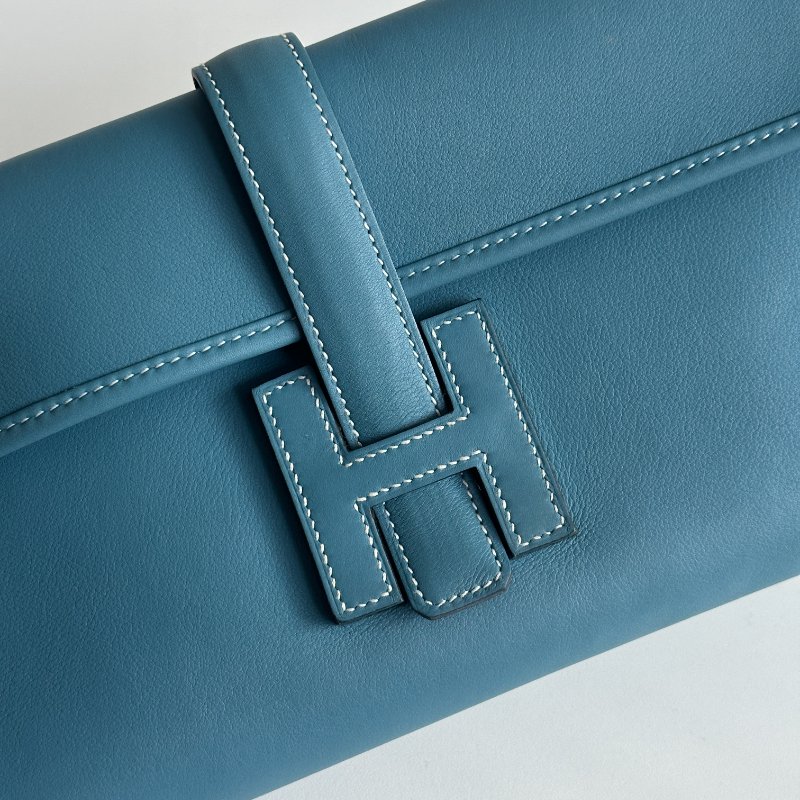 99新🆕 Hermès 愛馬仕 Jige 手拿包 牛仔藍-9