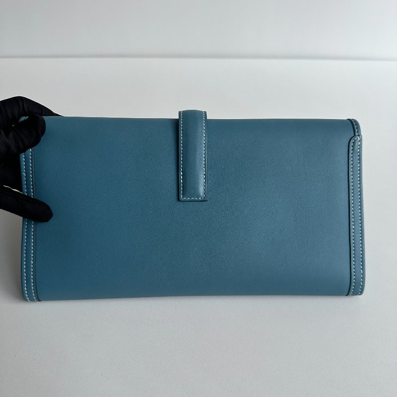 99新🆕 Hermès 愛馬仕 Jige 手拿包 牛仔藍-16