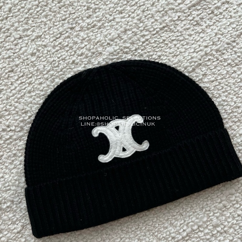 Celine凱旋門cashmere毛帽one size黑色-0