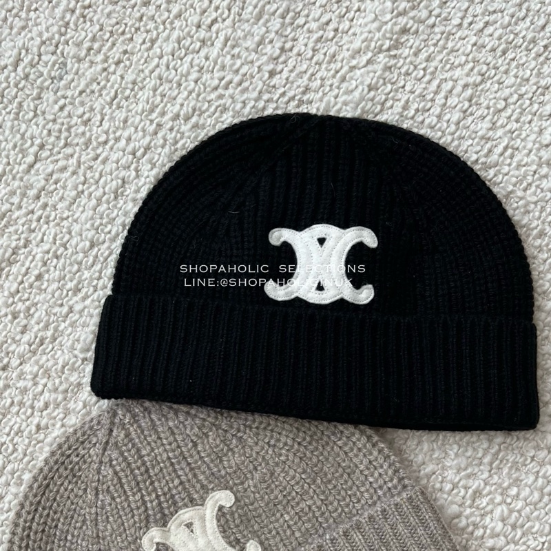 Celine凱旋門cashmere毛帽one size黑色-2