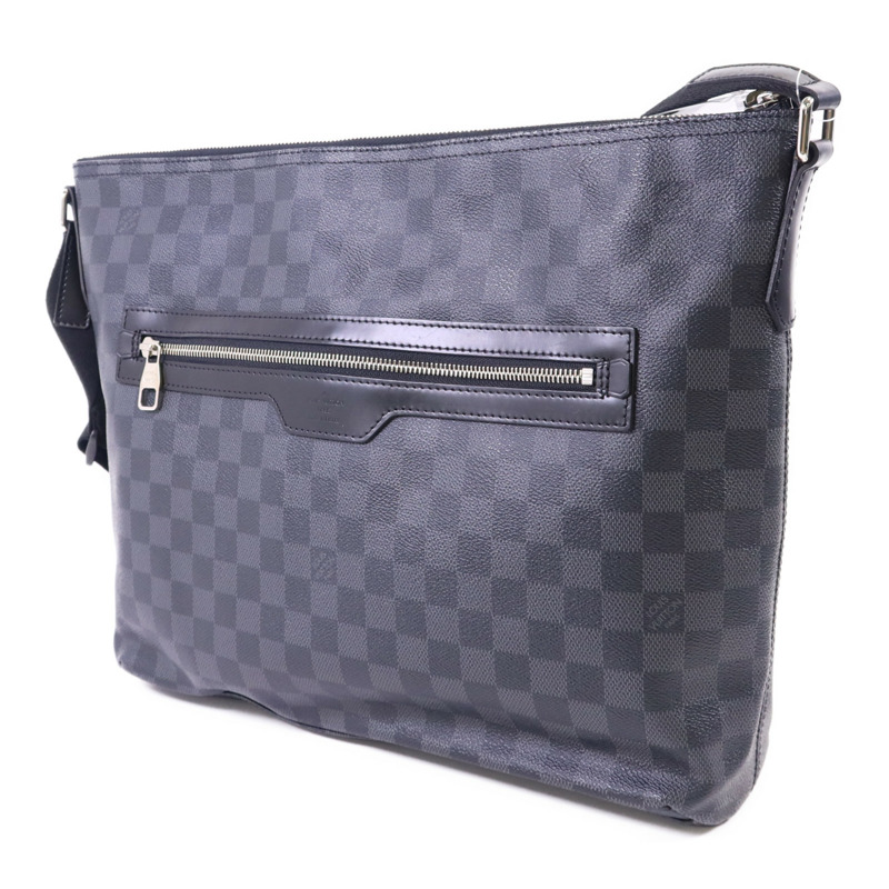 LOUIS VUITTON Damier Graphite Mick MM銀扣肩背袋N41106-2