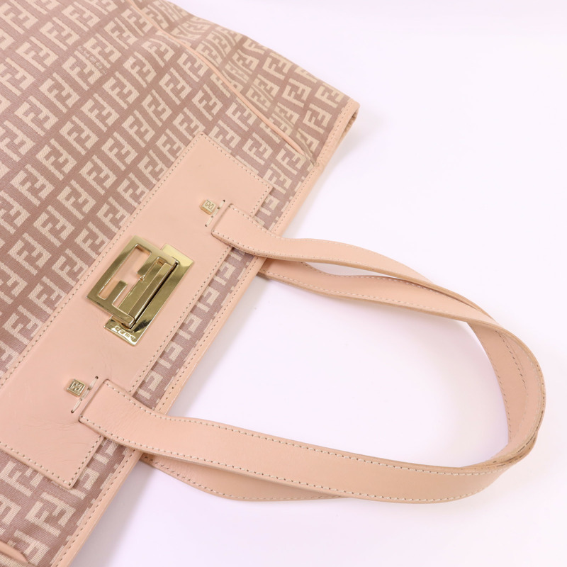 FENDI 帆布Tote Bag金扣手挽袋-4