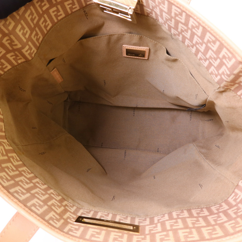 FENDI 帆布Tote Bag金扣手挽袋-5