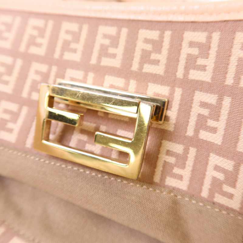 FENDI 帆布Tote Bag金扣手挽袋-8