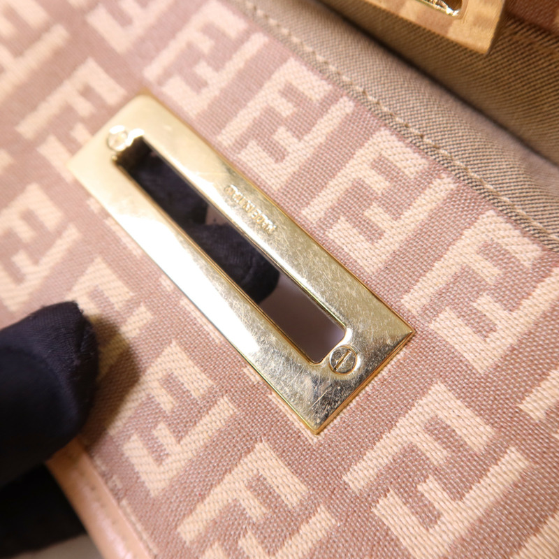 FENDI 帆布Tote Bag金扣手挽袋-9