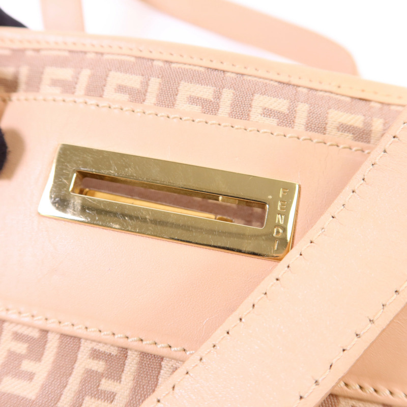 FENDI 帆布Tote Bag金扣手挽袋-10