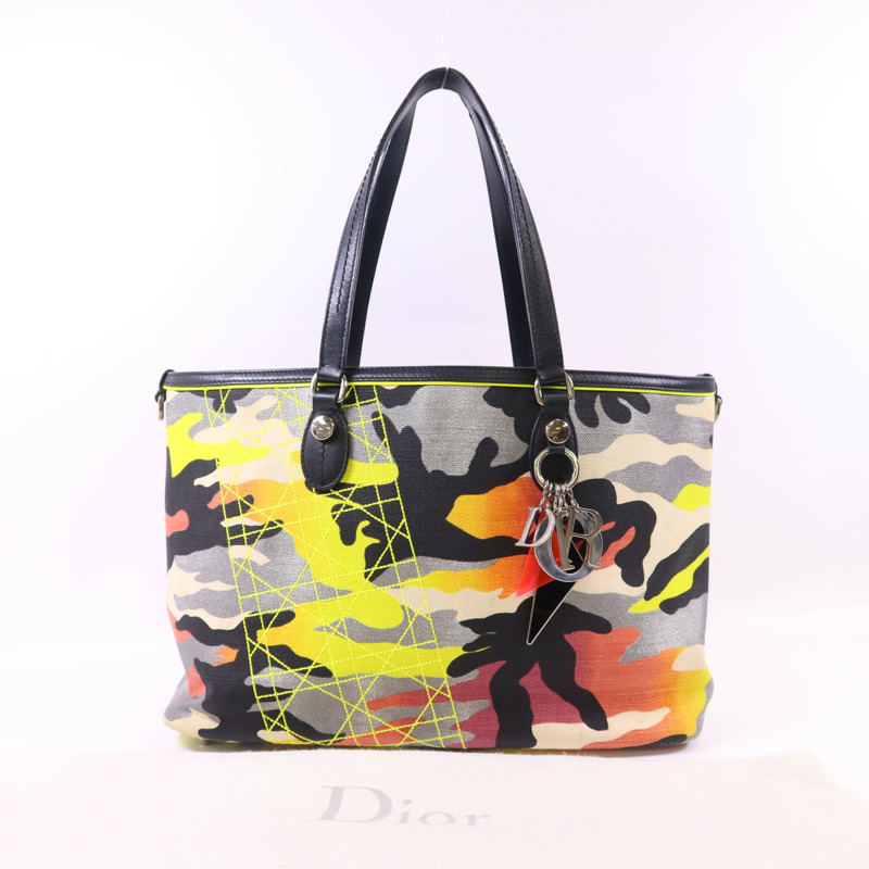 Dior 帆布Dior X Anselm Reyle銀扣肩背袋-24