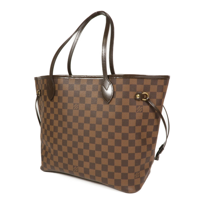 LOUIS VUITTON Damier Neverfull MM金扣手挽袋/肩背袋-1