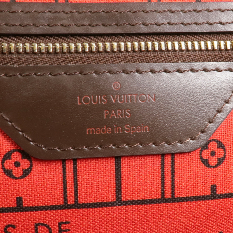 LOUIS VUITTON Damier Neverfull MM金扣手挽袋/肩背袋-5