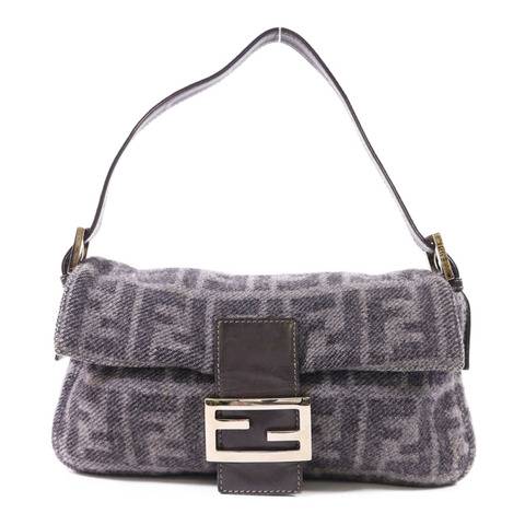 FENDI 羊毛Baguette銀扣肩背袋2384