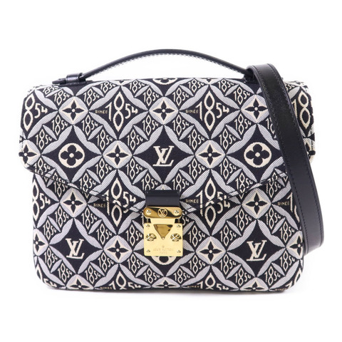 LOUIS VUITTON 帆布Pochette Metis MM金扣手挽肩背兩用袋