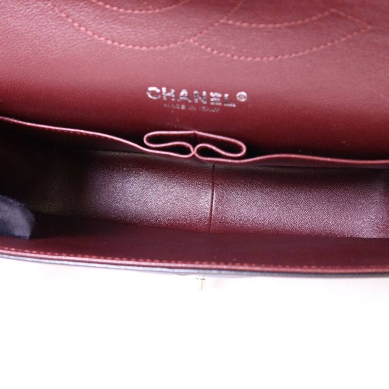 CHANEL 羊皮皮革Large Classic銀扣鏈帶手挽肩背兩用袋-6