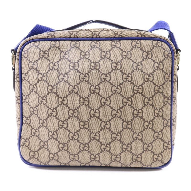 GUCCI 塗層帆布GG Supreme Dog Printed Bag銀扣肩背袋432688-1