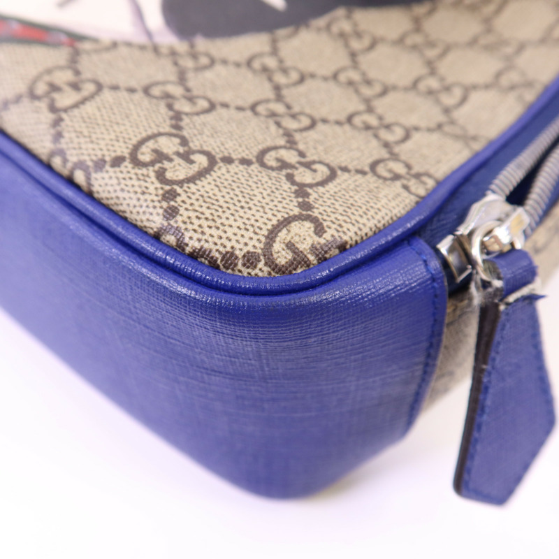 GUCCI 塗層帆布GG Supreme Dog Printed Bag銀扣肩背袋432688-10