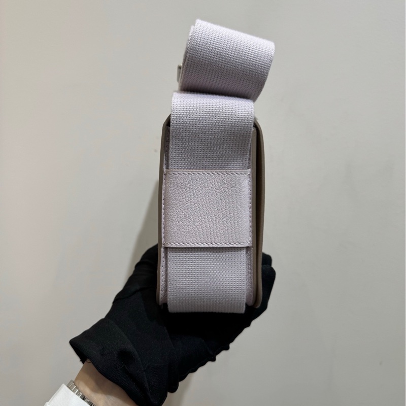 【閒置❤️全套】Hermes Geta木屐包山羊皮銀扣09夢幻紫內拼餅乾色斜挎包-4