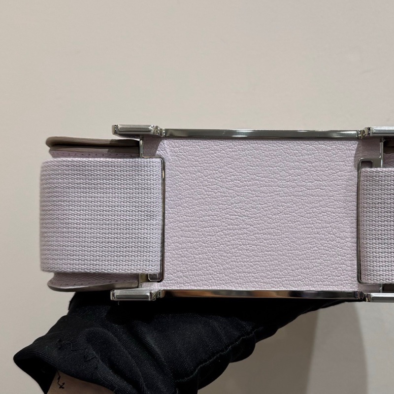 【閒置❤️全套】Hermes Geta木屐包山羊皮銀扣09夢幻紫內拼餅乾色斜挎包-5