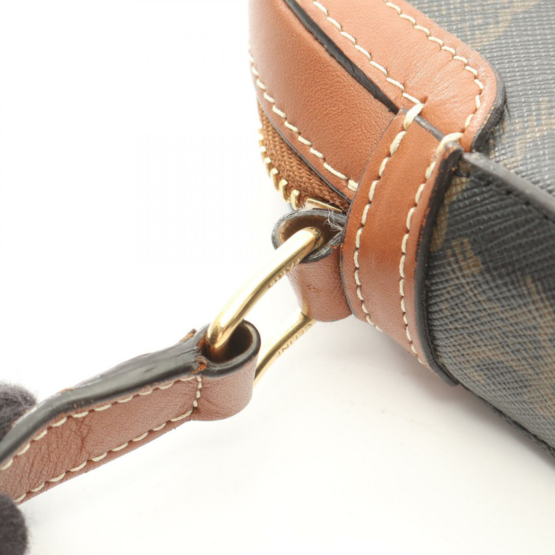 CELINE 小號 Triomphe 相機包/單肩包，PVC 塗層帆布皮革，黑色、棕色、白色，二手女款-8