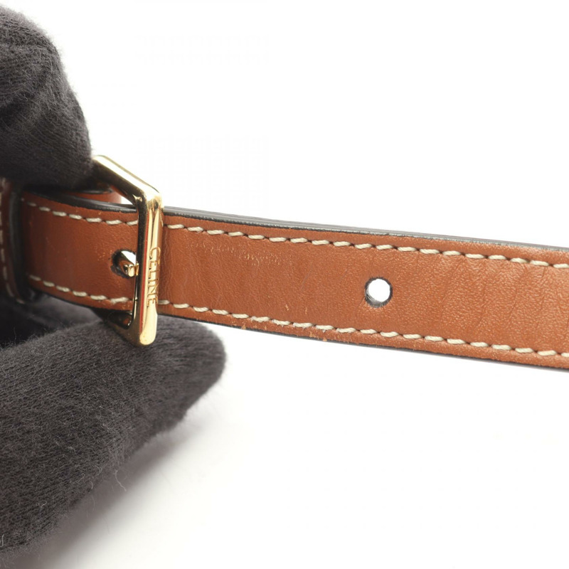 CELINE 小號 Triomphe 相機包/單肩包，PVC 塗層帆布皮革，黑色、棕色、白色，二手女款-11