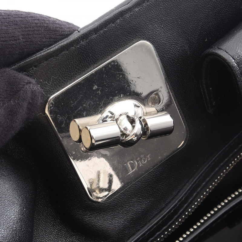 Dior Granville 黑色皮革手提包，二手女款-12