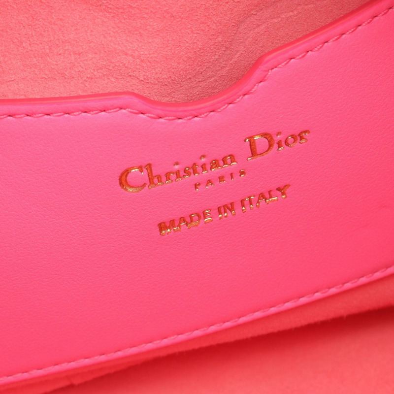 Dior VIBE Hobo Cannage 單肩包 M7200ONOA 皮革 粉紅色 白色 二手 女士-3