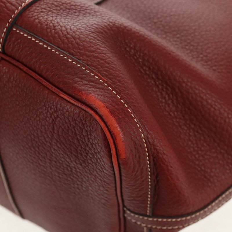 【日本直送】愛馬仕 Garden Party PM 手提包，酒紅色，銀色皮革，正品，貨號 153742V-15