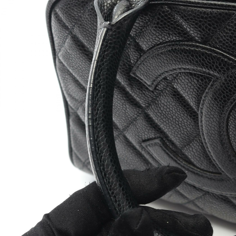 香奈兒 (CHANEL) Matelasse 手袋，粒面小牛皮，黑色，金色五金，二手，女士，Coco CC-7