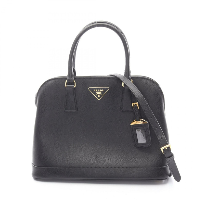 PRADA SAFFIANO LUX 兩用肩背包 BN2558 黑色真皮二手-0