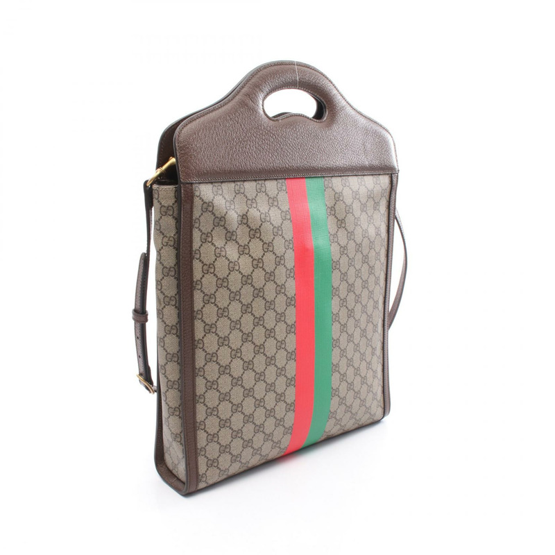 GUCCI GG Supreme 兩用斜背包 688497 帆布皮革 米色 棕色 多色-1