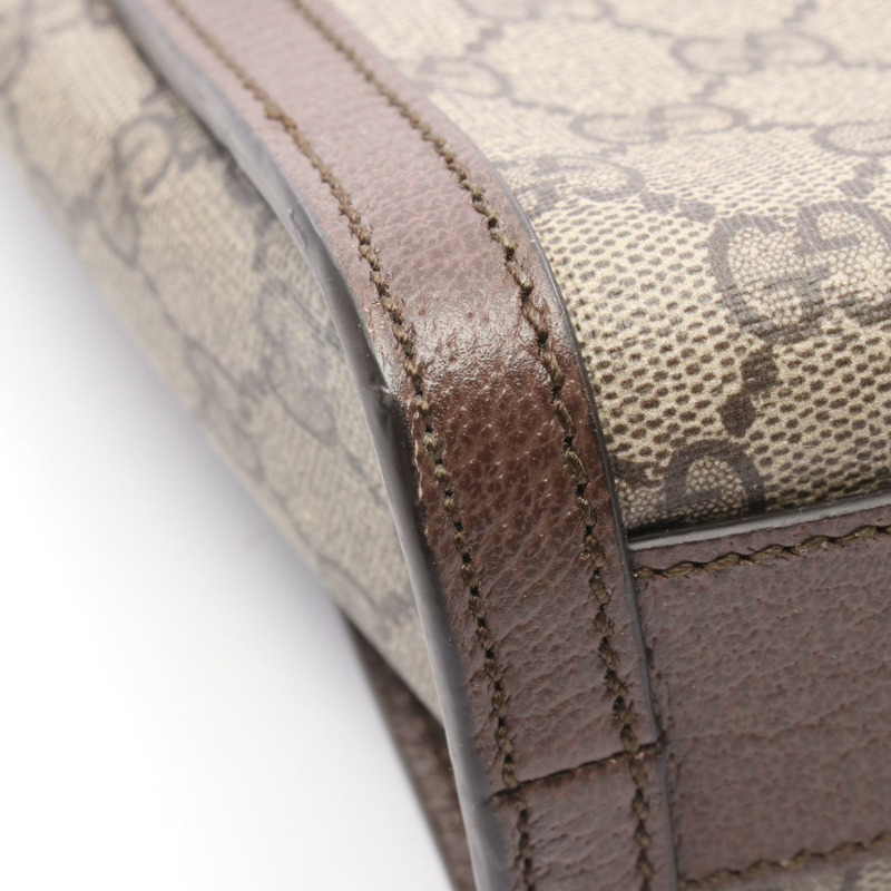 GUCCI GG Supreme 兩用斜背包 688497 帆布皮革 米色 棕色 多色-6