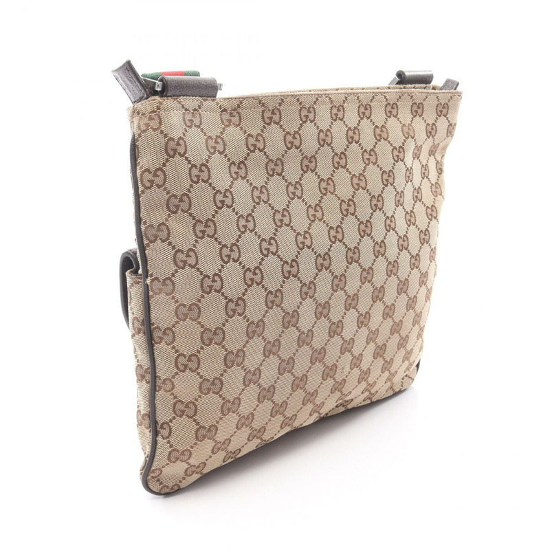 GUCCI GG帆布雪莉線單肩包 256100 帆布皮革 米色 棕色 多色-1