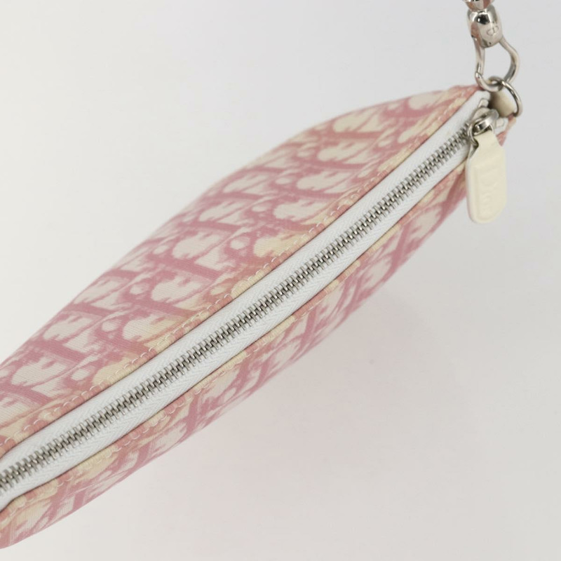 【日本直送】Christian Dior Trotter帆布馬鞍肩背包 PVC粉紅銀色 正品 156986V-5