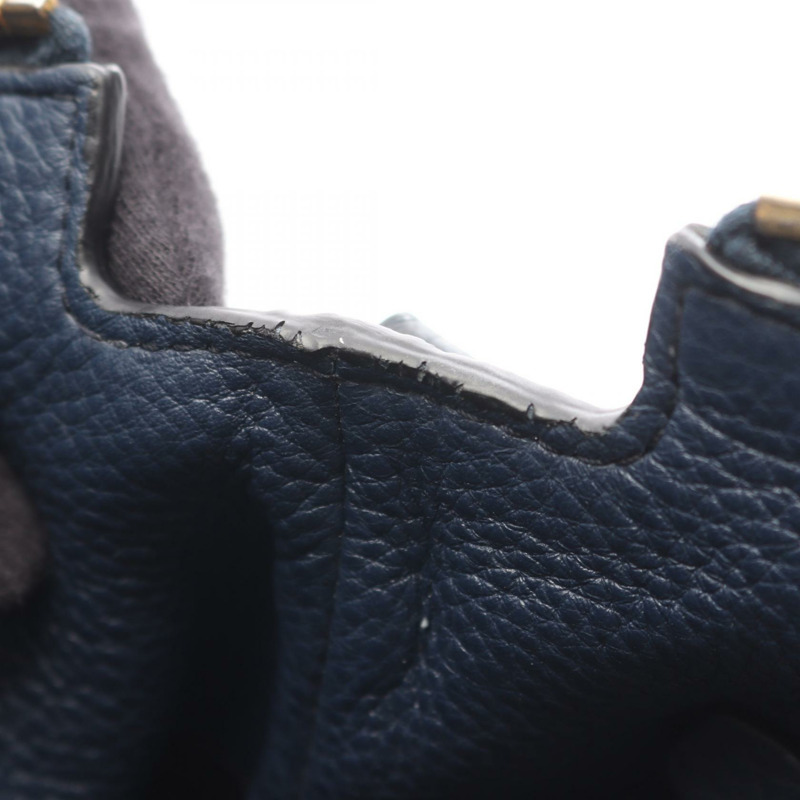 PRADA VIT DAINO 兩用斜背包/單肩包 1BA157 皮革 海軍藍 二手 女士-5