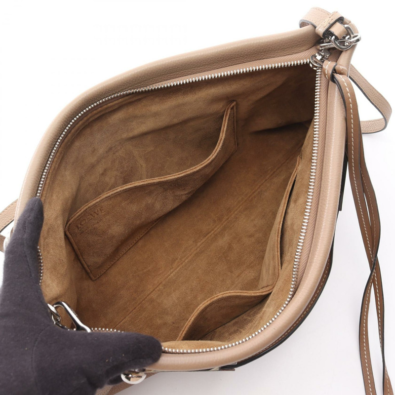 LOEWE Missy 2Way 單肩手提包 327.12KR95 皮革 米色 二手 女士-2