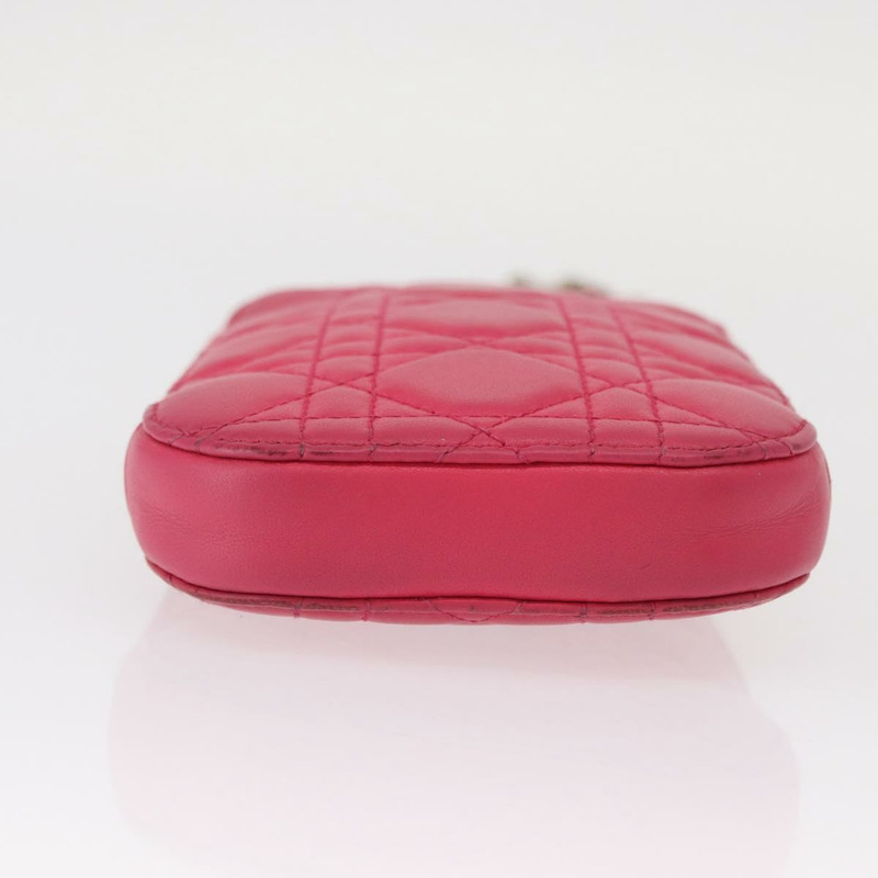 【日本直送】Christian Dior Cannage 手機鏈肩包 2way 粉金配色 Auth 156668V-4