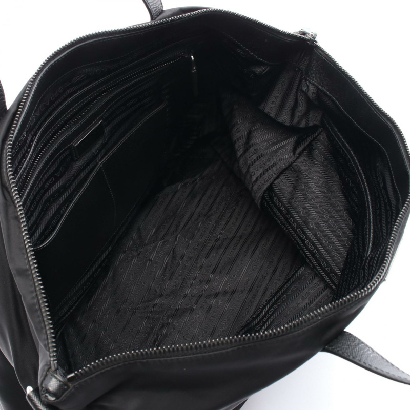 PRADA 2Way 單肩托特包 2VG024 尼龍 Saffiano 皮革 黑色 二手 女士-2