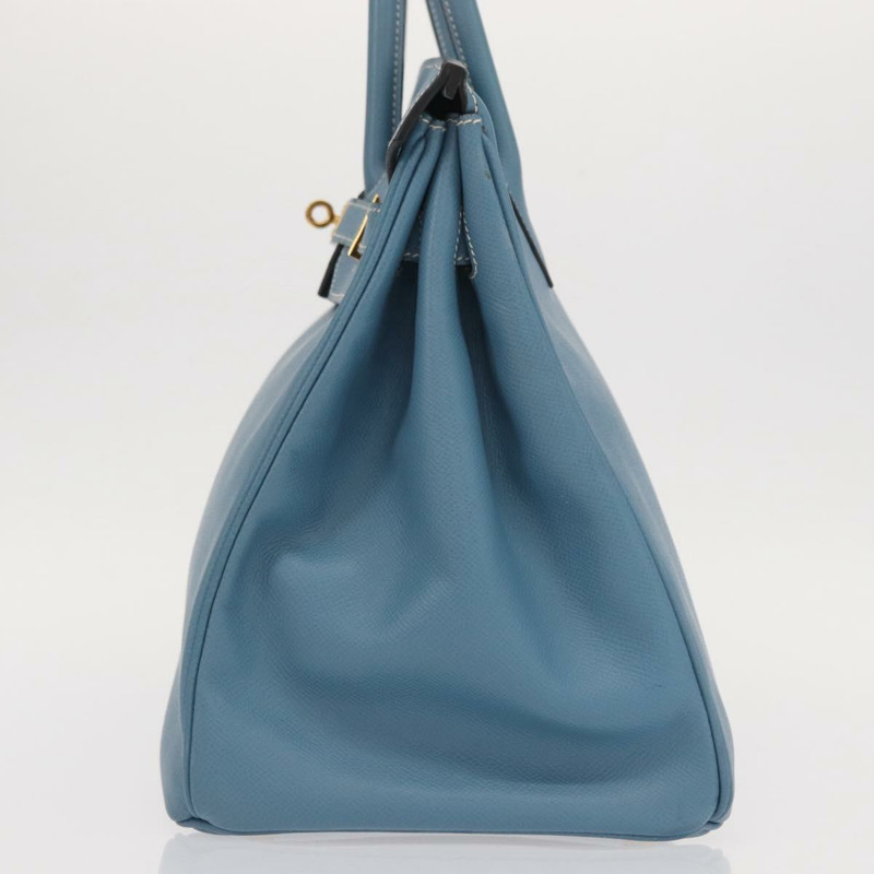 【日本直送】愛馬仕 Birkin 35 手提包，Epsom 壓花淺藍色金色，正品編號 156385SM-2