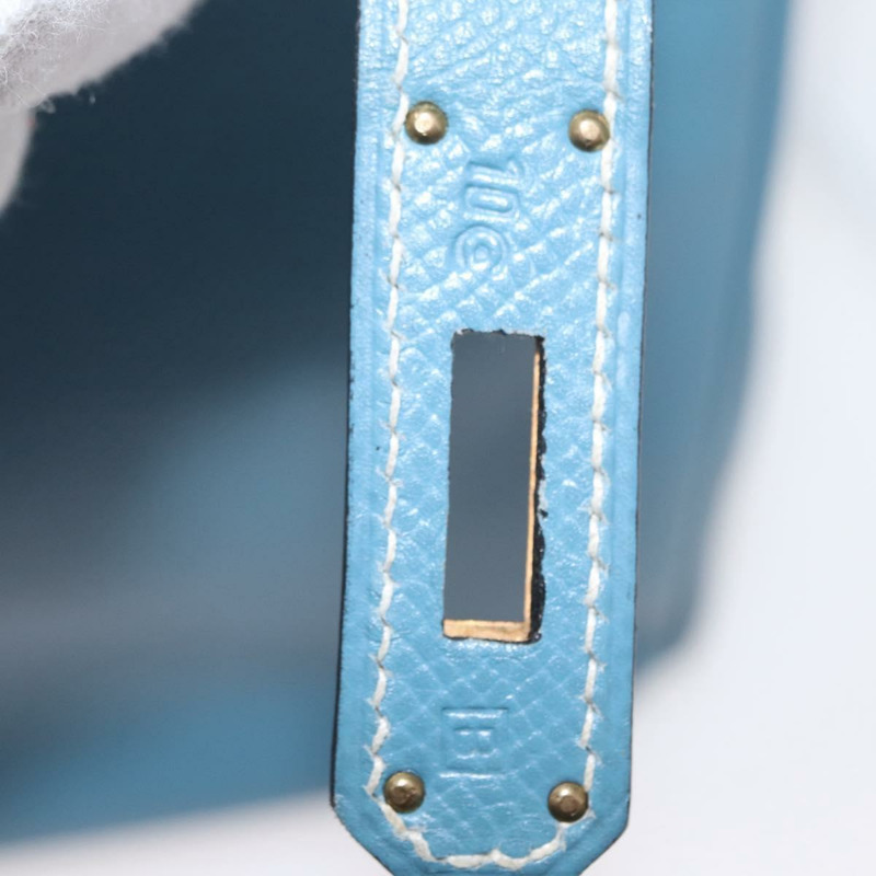 【日本直送】愛馬仕 Birkin 35 手提包，Epsom 壓花淺藍色金色，正品編號 156385SM-10