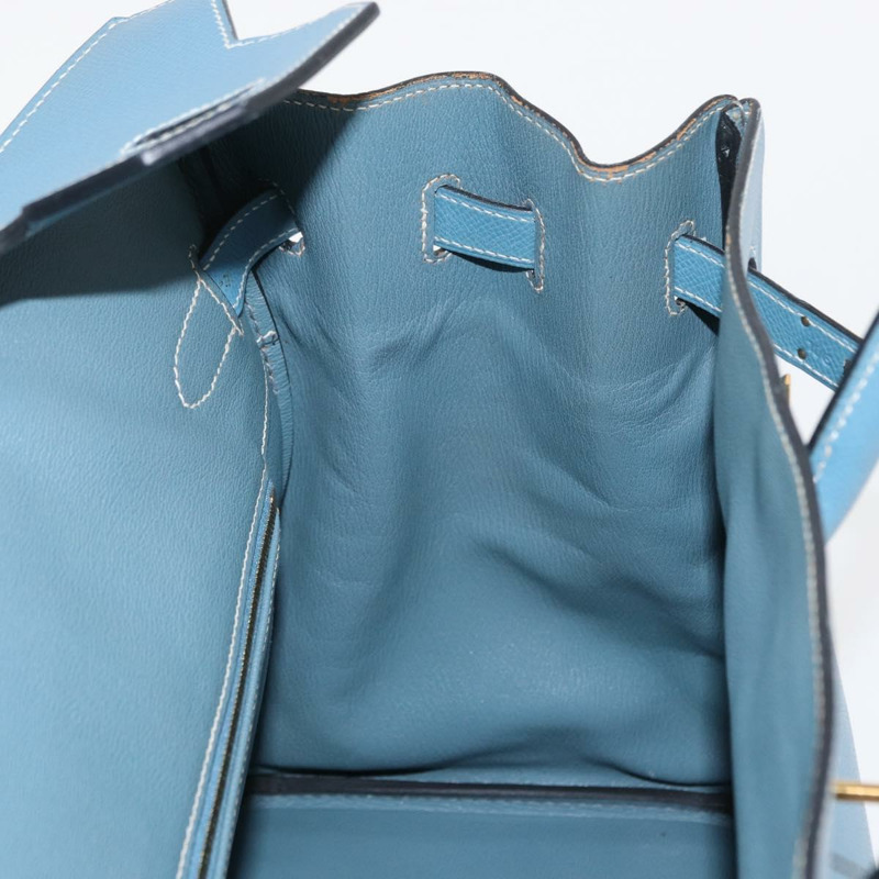 【日本直送】愛馬仕 Birkin 35 手提包，Epsom 壓花淺藍色金色，正品編號 156385SM-19