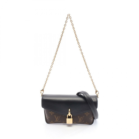 路易威登（LOUIS VUITTON）M80559 Monogram Noir 二手帶鎖鏈條單肩手提包