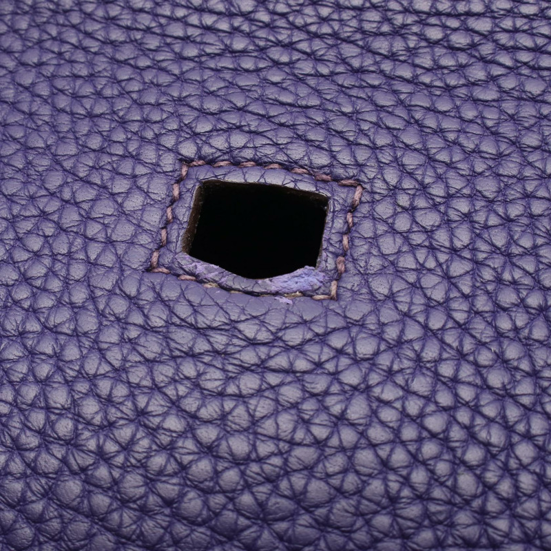 愛馬仕 Jypsiere 28 Iris 單肩包，Clemence 皮革，紫色鳶尾花色，二手 SHW O-5